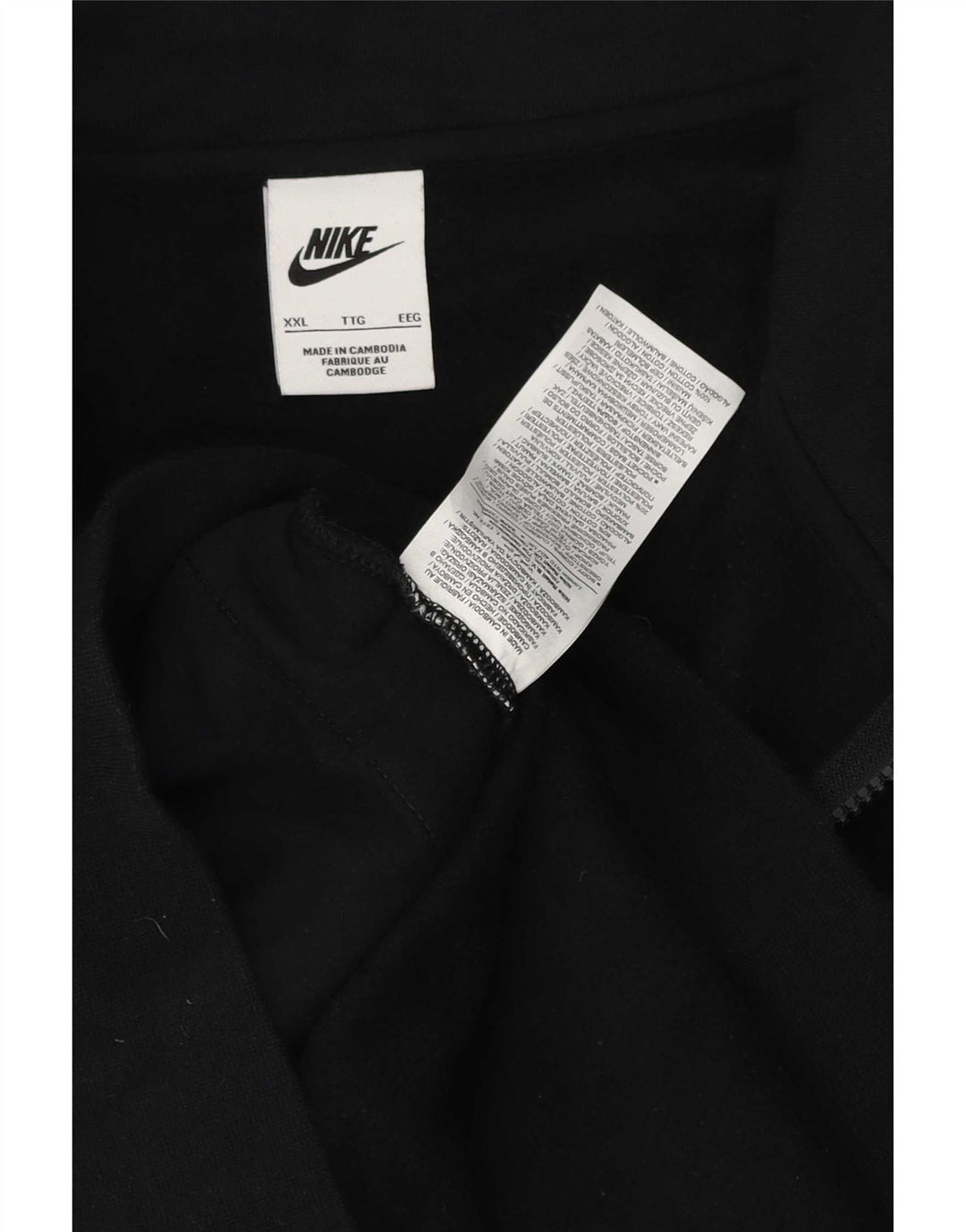 Nike Mens Zip Neck Sweatshirt Jumper 2XL Black Cotton