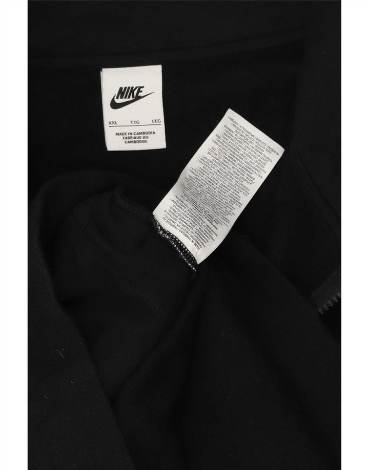 Nike Mens Zip Neck Sweatshirt Jumper 2XL Black Cotton