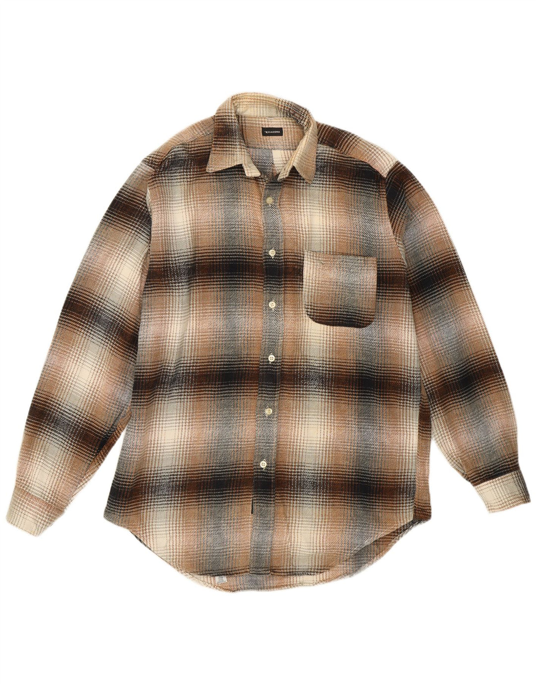 Diadora Mens Flannel Shirt Medium Brown Check