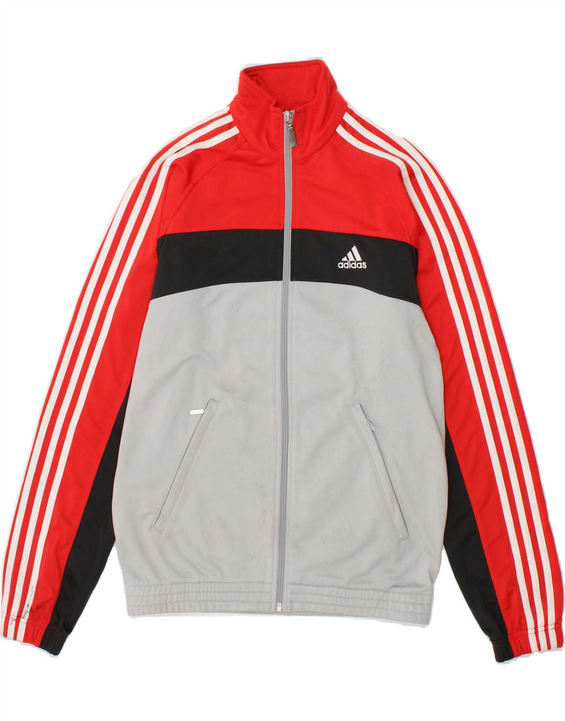 ADIDAS Mens Tracksuit Top Jacket UK 36/38 Small Grey Colourblock Polyester | Vintage Adidas | Thrift | Second-Hand Adidas | Used Clothing | Messina Hembry 