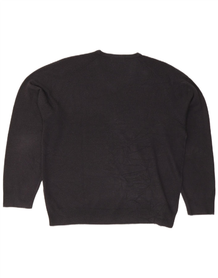 Marks & Spencer Mens Blue Harbour V-Neck Jumper Sweater Large Navy Blue