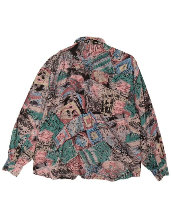 Vintage Mens Abstract Pattern Shirt Size 41/42 Large Multicoloured Viscose