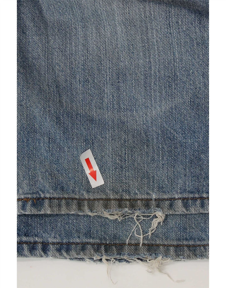 Marks & Spencer Mens Distressed Regular Straight Jeans W36 L31 Blue Cotton