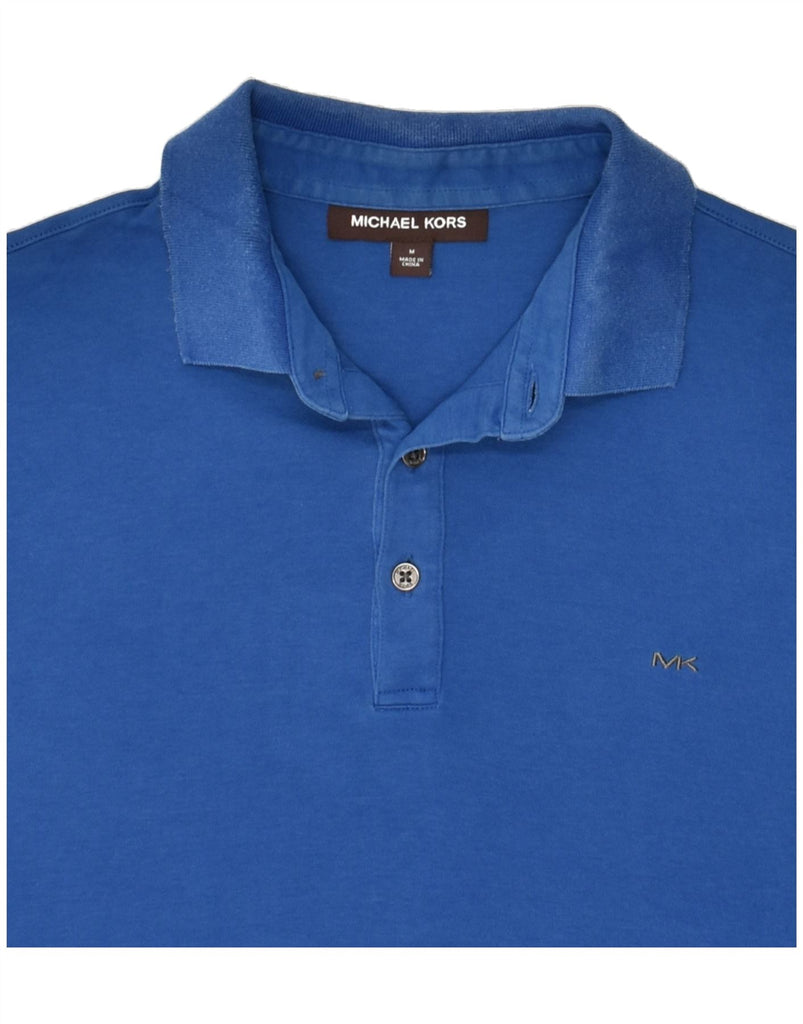 MICHAEL KORS Mens Polo Shirt Medium Blue Cotton | Vintage Michael Kors | Thrift | Second-Hand Michael Kors | Used Clothing | Messina Hembry 