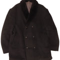 Vintage Mens Double Breasted Coat UK 40 Large Grey