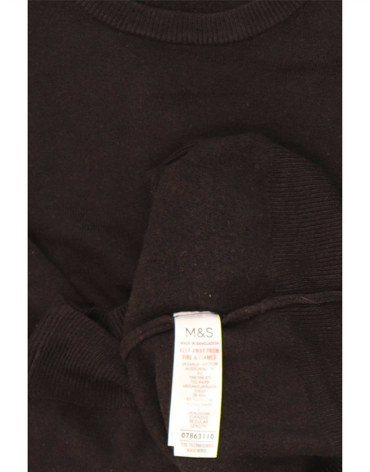 Marks & Spencer Mens Crew Neck Jumper Sweater Medium Black Acrylic
