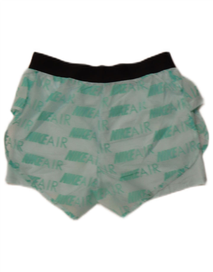 NIKE Womens Air Graphic Sport Shorts UK 12 Medium Green Polyester