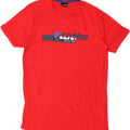 LOTTO Womens Graphic T-Shirt Top UK 14 Medium Red Cotton | Vintage Lotto | Thrift | Second-Hand Lotto | Used Clothing | Messina Hembry 