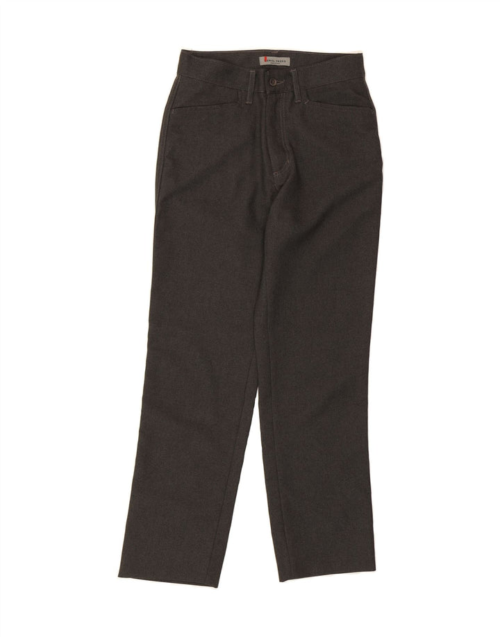 VINTAGE Womens Straight Casual Trousers IT 46 Large W30 L28 Grey Polyester Vintage Vintage and Second-Hand Vintage from Messina Hembry 