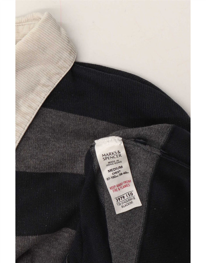 Marks & Spencer Mens Blue Harbour Polo Neck Jumper Sweater Medium Black