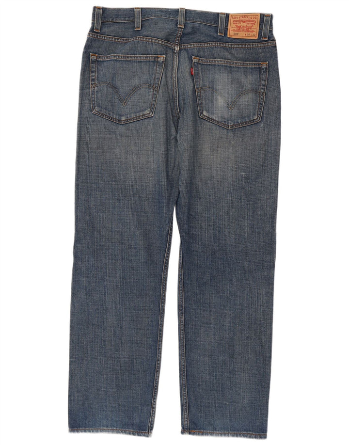 Levi's Mens 505 Regular Fit Straight Jeans W38 L32 Blue Cotton