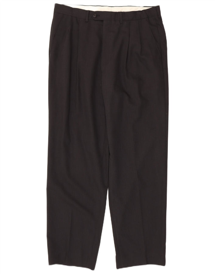 Ferre Mens Pegged Suit Trousers W34 L31 Black
