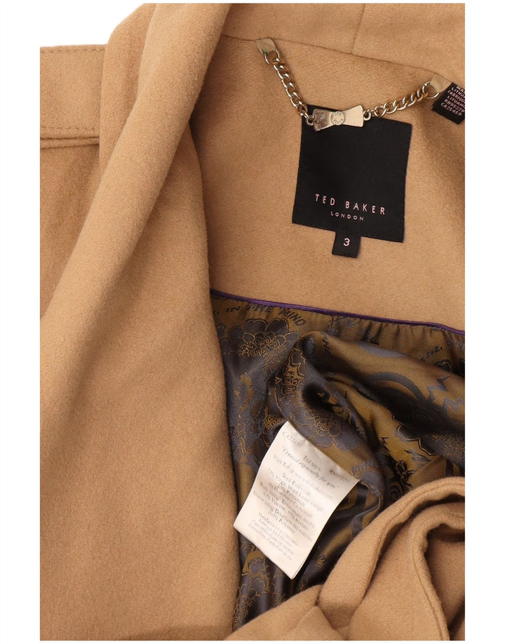 Ted Baker Womens Overcoat Size 3 Medium Beige Wool