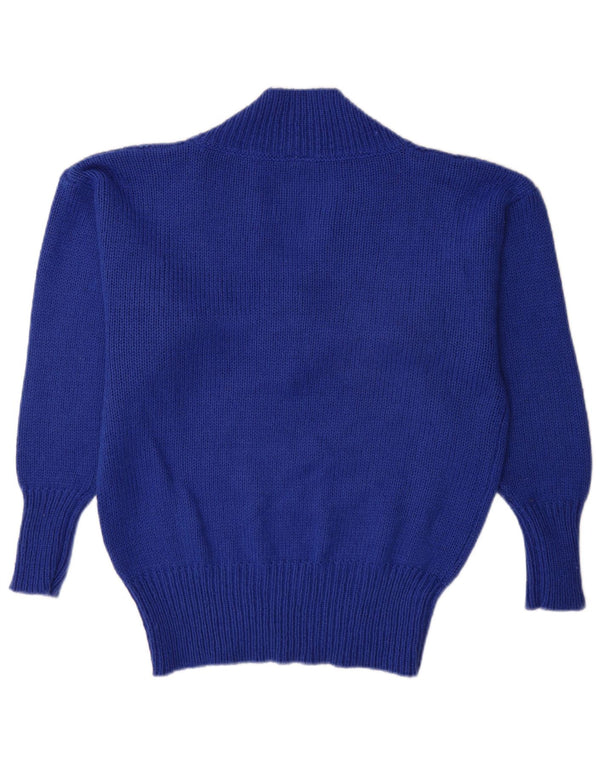 C & A Womens V-Neck Jumper Sweater EU 40/42 Medium Blue Acrylic