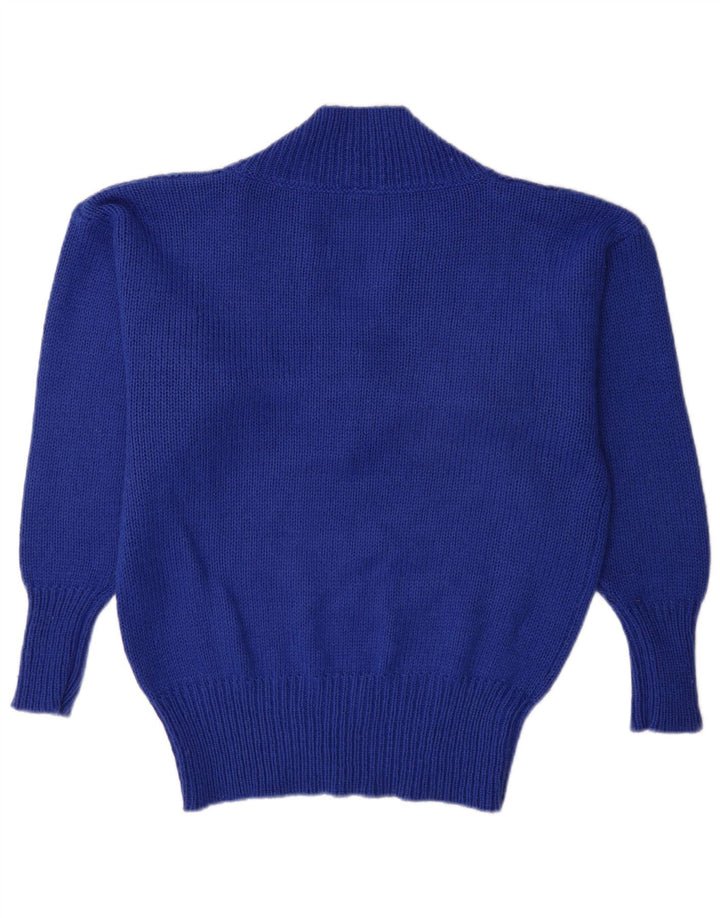 C & A Womens V-Neck Jumper Sweater EU 40/42 Medium Blue Acrylic