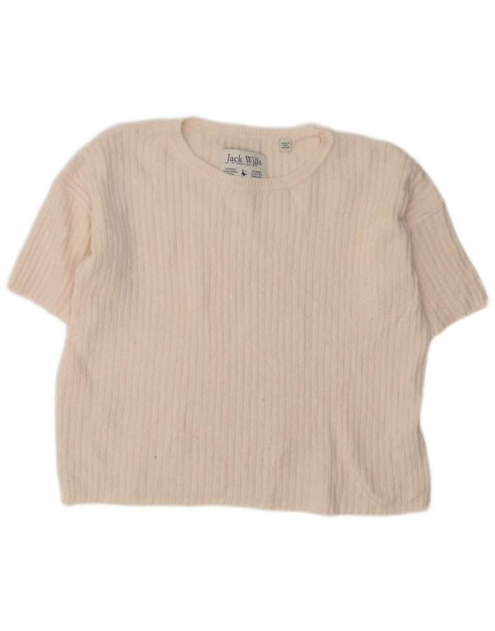Jack Wills Womens Blouse Top UK 10 Small Off White Polyester