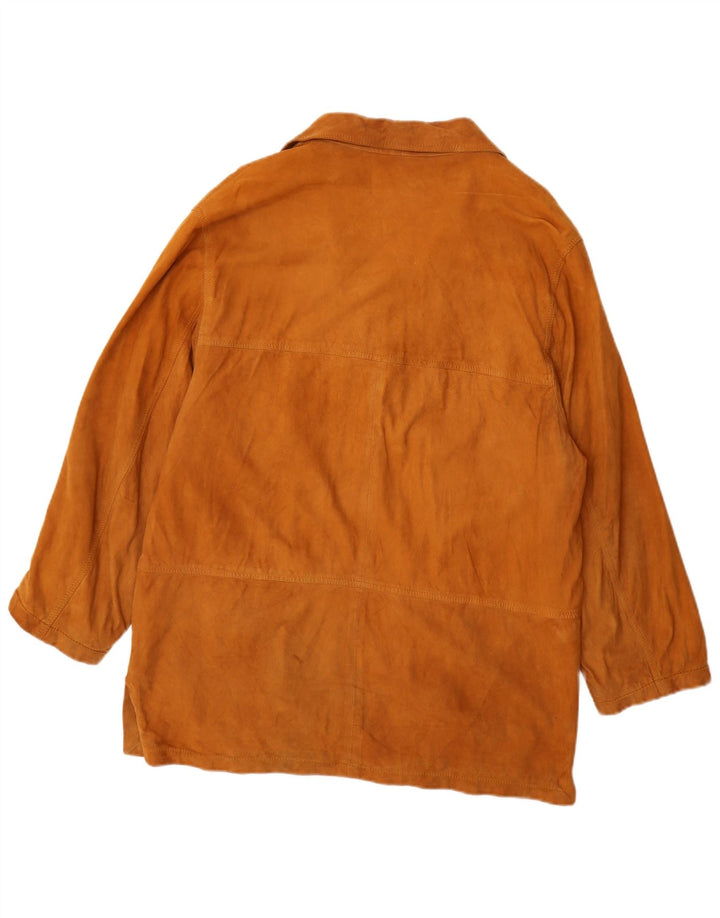 Vintage Womens Suede Jacket IT 42 Medium Brown Leather