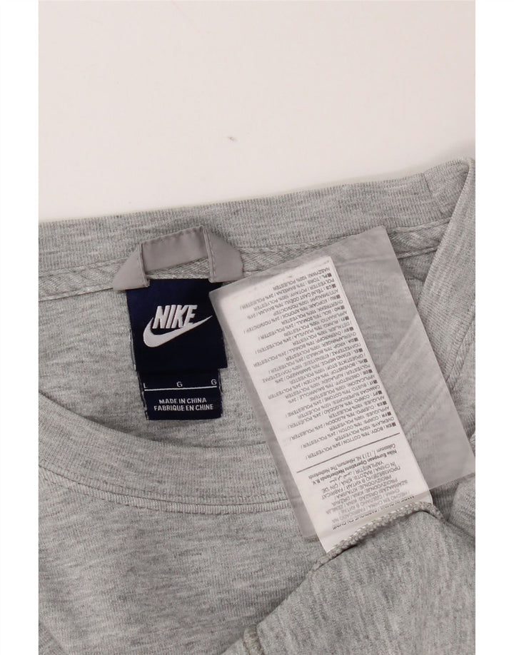 Nike Womens Sweatshirt Jumper UK 16 Large Grey Cotton
