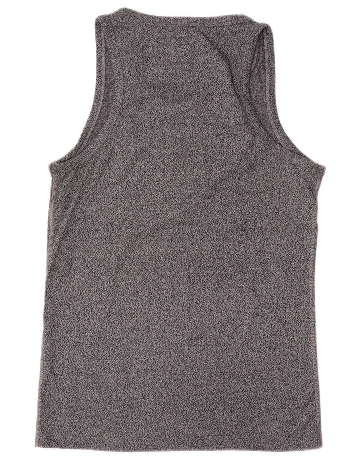 Superdry Mens Graphic Vest Top Small Navy Blue Flecked Cotton