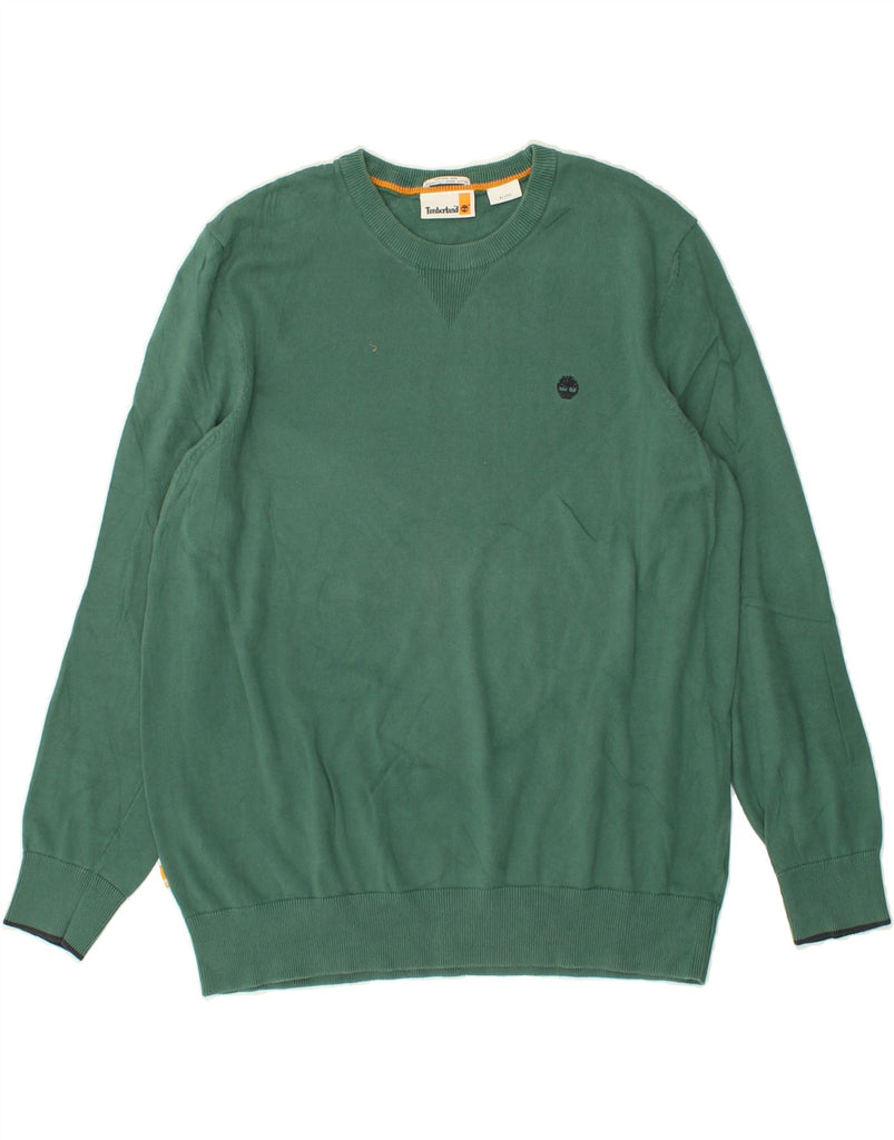 TIMBERLAND Mens Crew Neck Jumper Sweater XL Green Cotton | Vintage Timberland | Thrift | Second-Hand Timberland | Used Clothing | Messina Hembry 