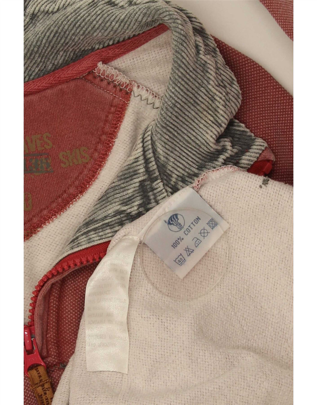 Fat Face Mens Zip Neck Sweatshirt Jumper Large Pink Cotton