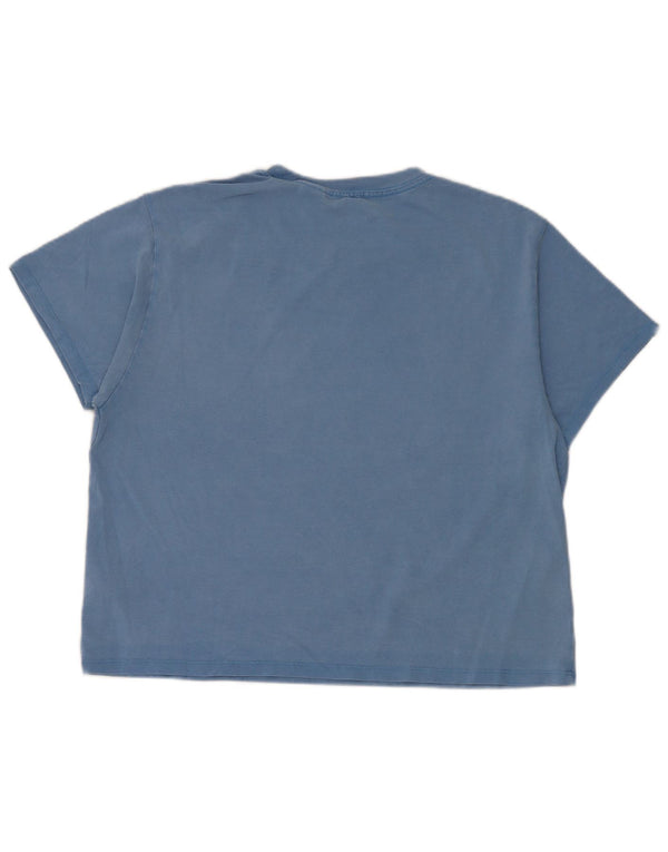 Levi's Womens Graphic T-Shirt Top UK 14 Medium Blue Cotton