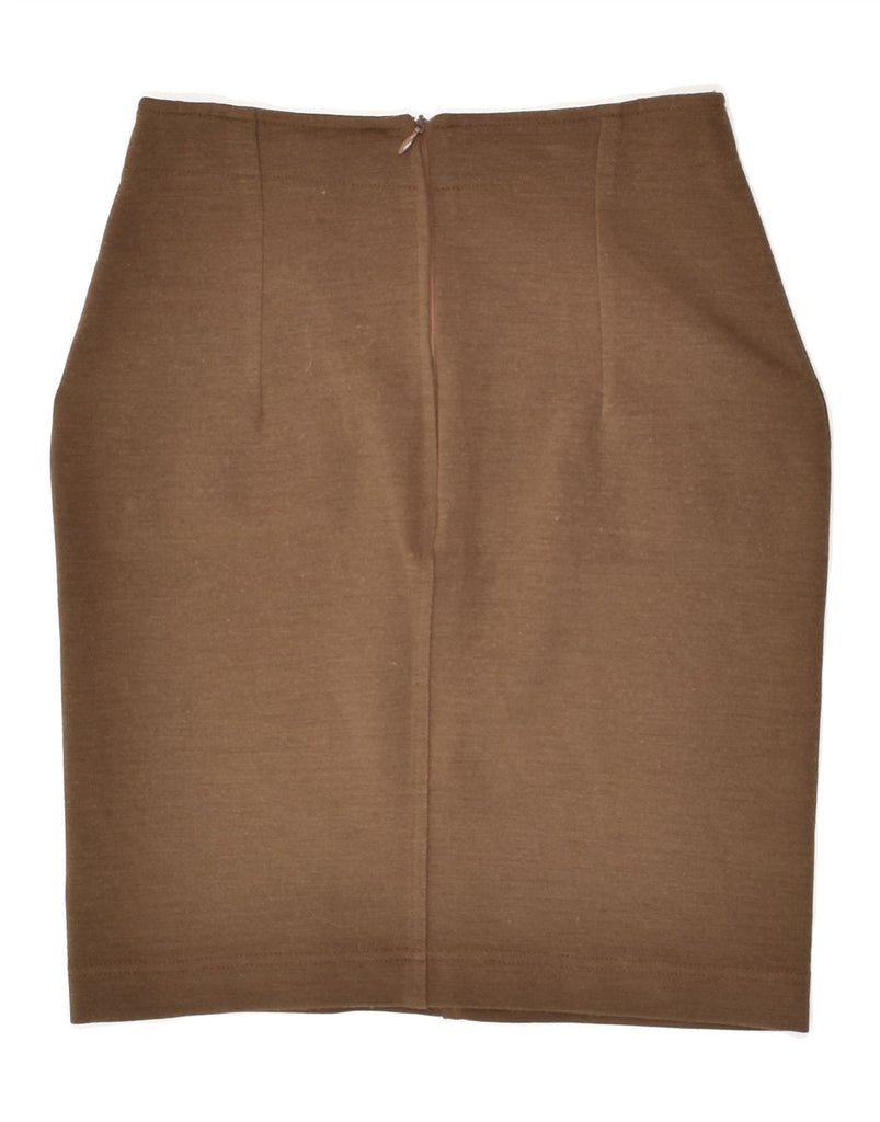 MARELLA Womens High Waist Pencil Skirt UK 8 Small W24 Brown Acrylic | Vintage Marella | Thrift | Second-Hand Marella | Used Clothing | Messina Hembry 