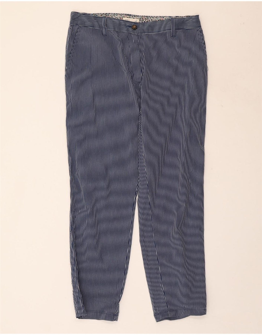 MARKS & SPENCER Womens Chino Trousers UK 12 Medium W34 L27 Navy Blue
