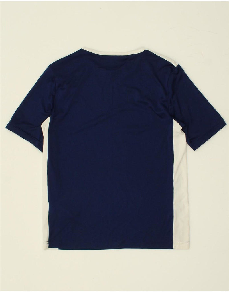 ADIDAS Boys Climalite Graphic T-Shirt Top 11-12 Years Medium Navy Blue Vintage Adidas and Second-Hand Adidas from Messina Hembry 