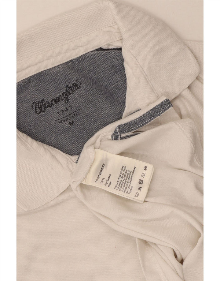 WRANGLER Mens Regular Fit Polo Shirt Medium White Cotton