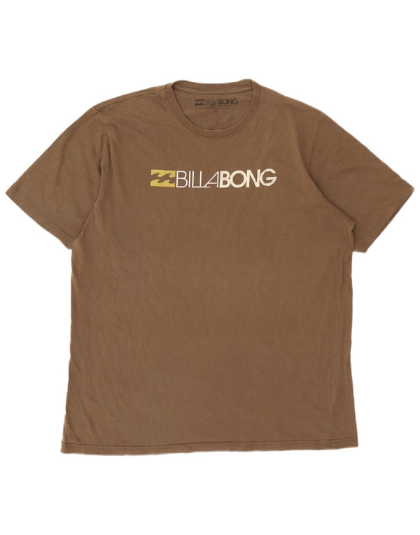 Billabong Mens Graphic T-Shirt Top 2XL Brown Cotton