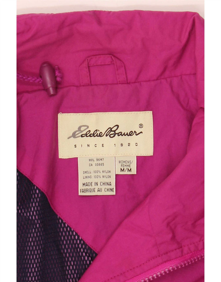 Eddie Bauer Womens Loose Fit Rain Jacket UK 14 Medium Pink Nylon