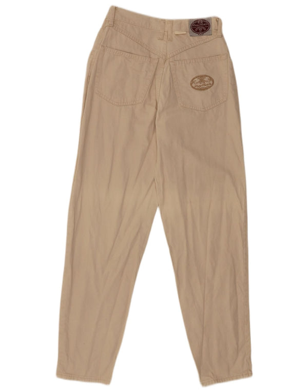 Lucky Star Womens Tapered Casual Trousers IT 38 XS W24 L30 Beige Cotton
