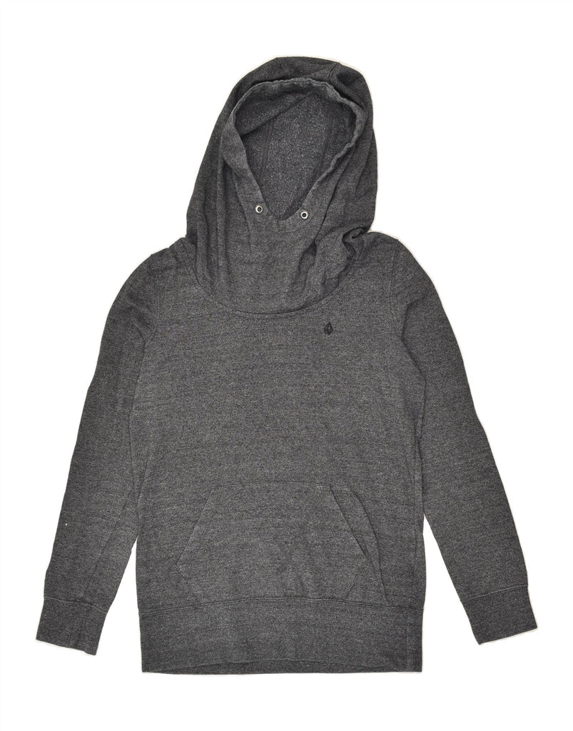 VOLCOM Womens Hoodie Jumper UK 12 Medium Grey Cotton | Vintage Volcom | Thrift | Second-Hand Volcom | Used Clothing | Messina Hembry 