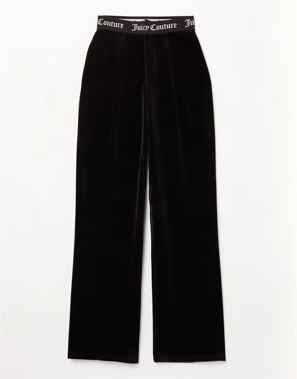 Juicy Couture Womens Graphic Velour Tracksuit Trousers XS Black Polyester
