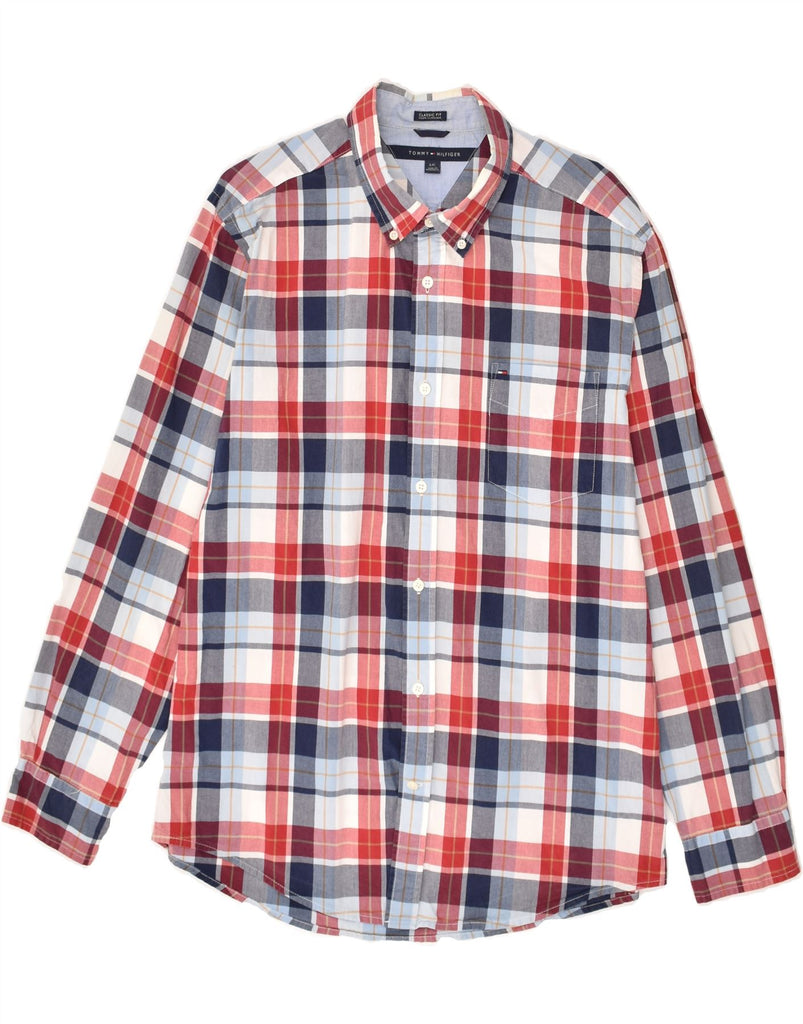 TOMMY HILFIGER Mens Classic Fit Shirt Large Red Check Cotton | Vintage Tommy Hilfiger | Thrift | Second-Hand Tommy Hilfiger | Used Clothing | Messina Hembry 