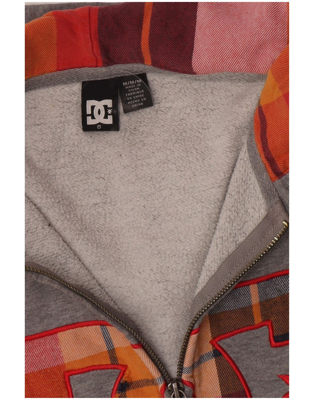 DC Mens Graphic Zip Hoodie Sweater Medium Grey
