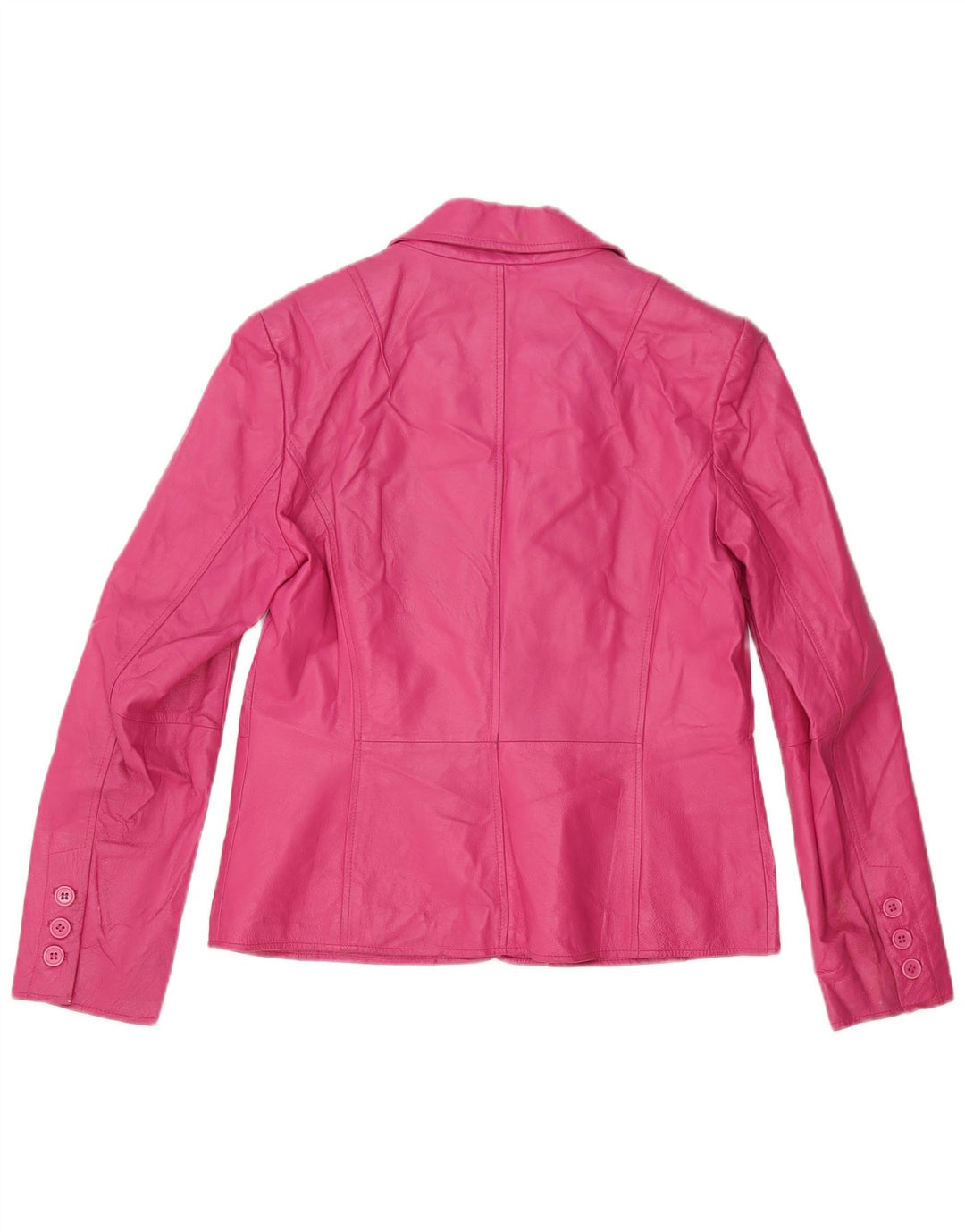 Worthington Womens 2 Button Leather Blazer Jacket UK 12 Medium Pink Leather