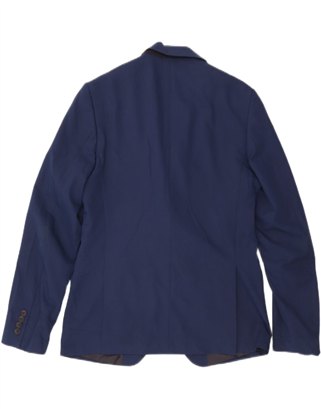 Zara Mens 2 Button Blazer Jacket EU 50 Medium Navy Blue Polyester
