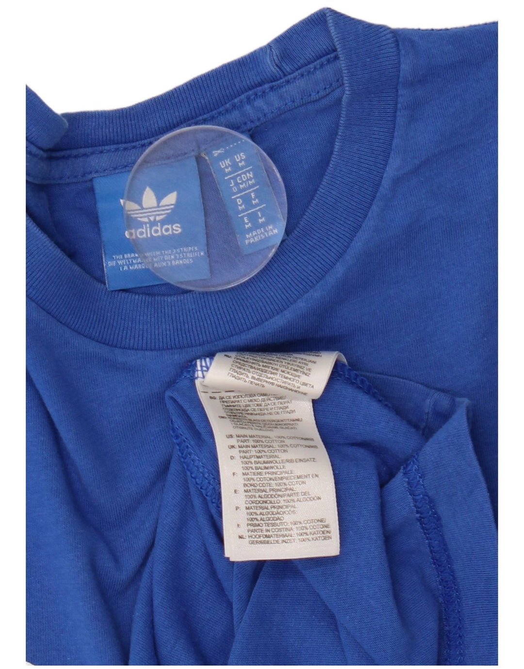 Adidas Mens Graphic T-Shirt Top Medium Blue Cotton