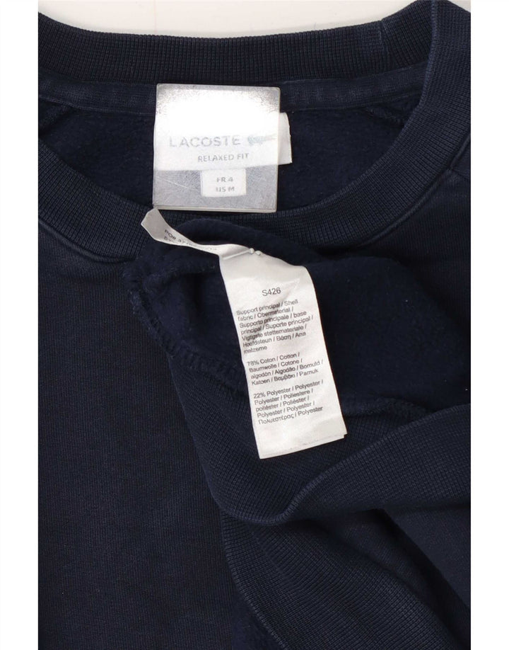 Lacoste Mens Graphic Sweatshirt Jumper Size 4 Medium Navy Blue Colourblock