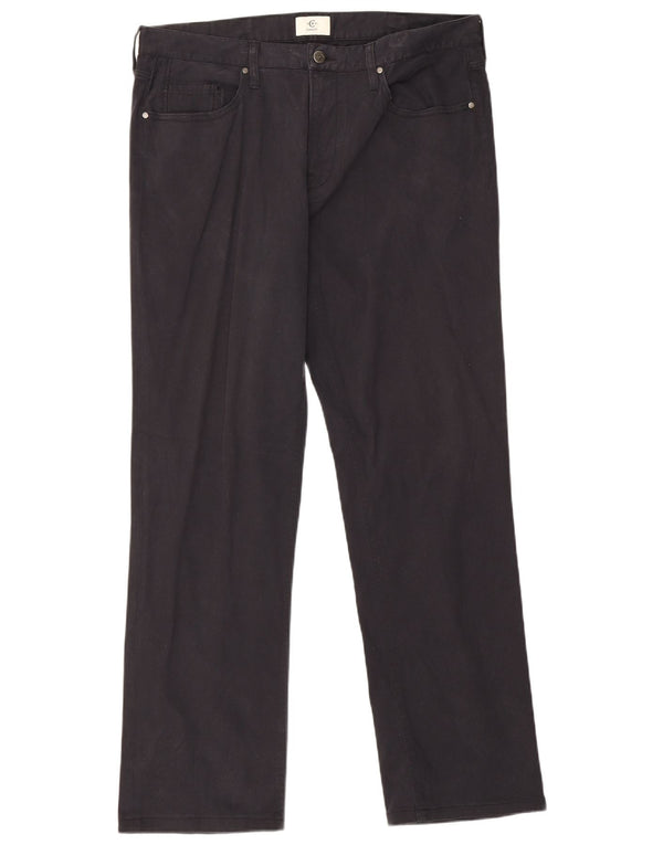 Cerruti 1881 Mens Straight Casual Trousers W36 L31 Navy Blue Cotton