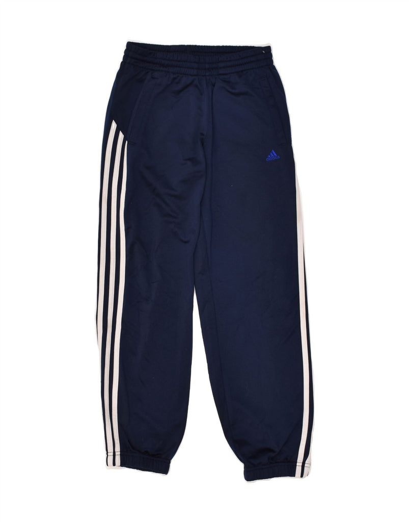 ADIDAS Boys Tracksuit Trousers Joggers 9-10 Years Navy Blue Polyester | Vintage Adidas | Thrift | Second-Hand Adidas | Used Clothing | Messina Hembry 