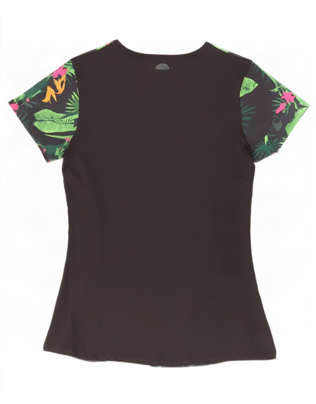 Ellesse Womens Graphic T-Shirt Top UK 12 Medium Black Floral Polyester