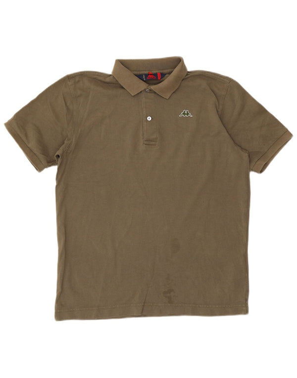 Kappa Mens Polo Shirt Small Khaki Cotton