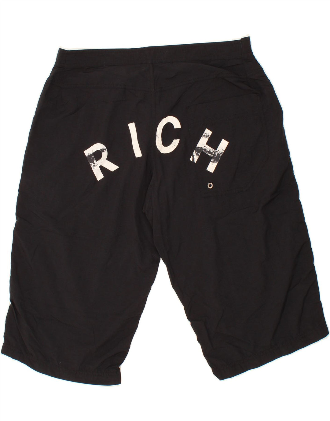 RICHMOND Mens Graphic Swimming Shorts IT 54 2XL Black Polyamide Vintage Richmond and Second-Hand Richmond from Messina Hembry 