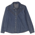 Vintage Womens Denim Shirt UK 14 Medium Blue Cotton