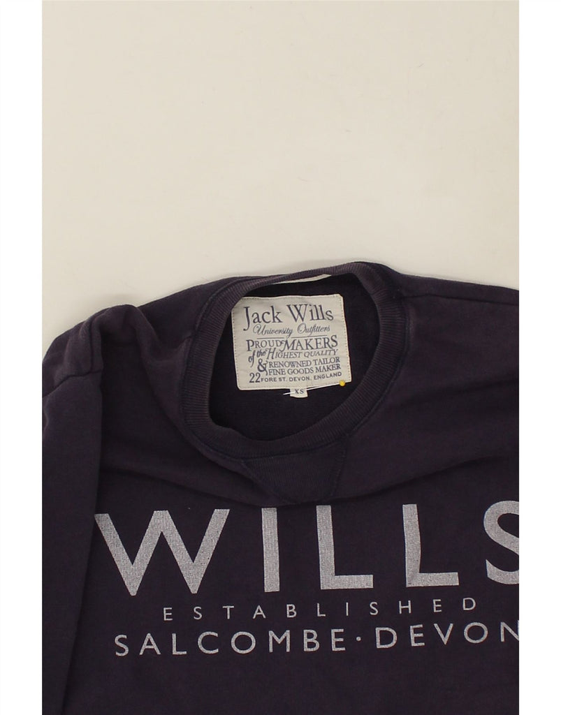 JACK WILLS Mens Graphic Sweatshirt Jumper XS Purple Cotton | Vintage Jack Wills | Thrift | Second-Hand Jack Wills | Used Clothing | Messina Hembry 