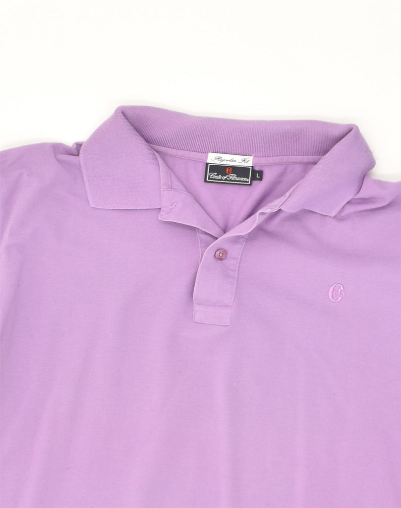 CONTE OF FLORENCE Mens Regular Fit Polo Shirt Large Purple Cotton | Vintage Conte of Florence | Thrift | Second-Hand Conte of Florence | Used Clothing | Messina Hembry 