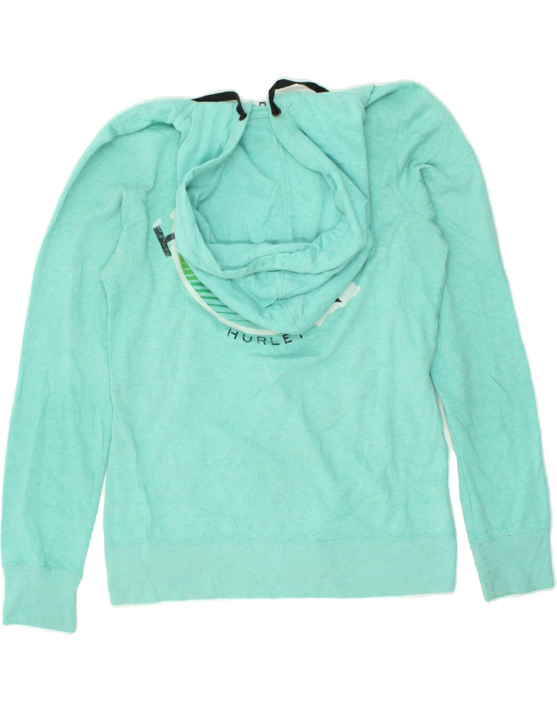 HURLEY Womens Zip Hoodie Sweater UK 14 Medium Turquoise | Vintage Hurley | Thrift | Second-Hand Hurley | Used Clothing | Messina Hembry 